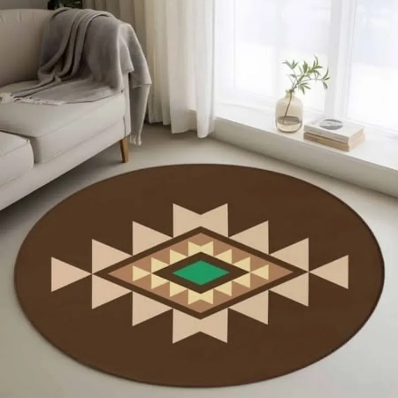 Stained Glass Giraffe Pattern Area Rugs Living Room Abstract Animal Print Carpet Mosaic Round Rug Creative Decor Chair Mats