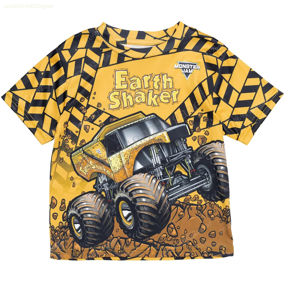 2024 Summer Monster Trcuk T Shirt Kids Men Tee Jam T-shirt Boys Oversized Costume Short  Sleeve Tops Women Girls Car Toy