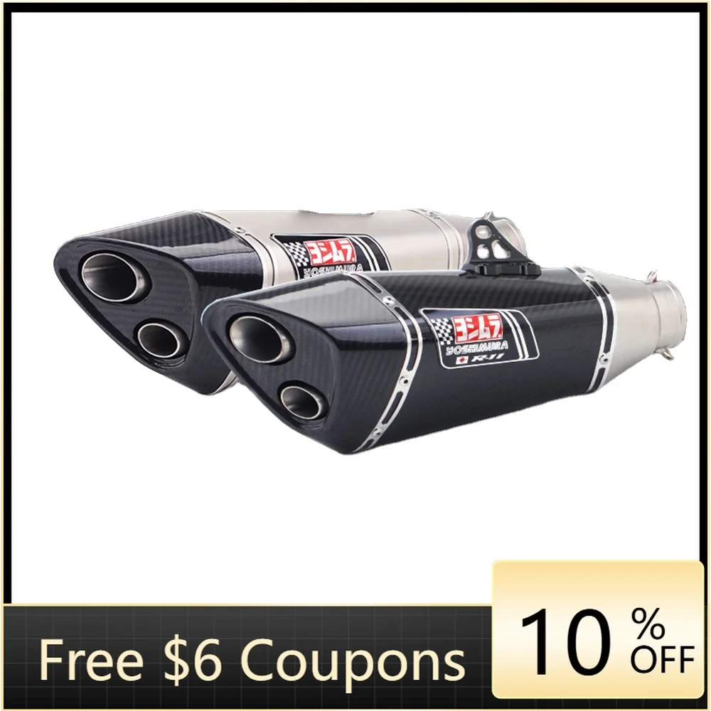 

STLF Universal 51MM Stainless Steel Motorcycle Exhaust System Carbon Fiber Double Hole for R11 R77