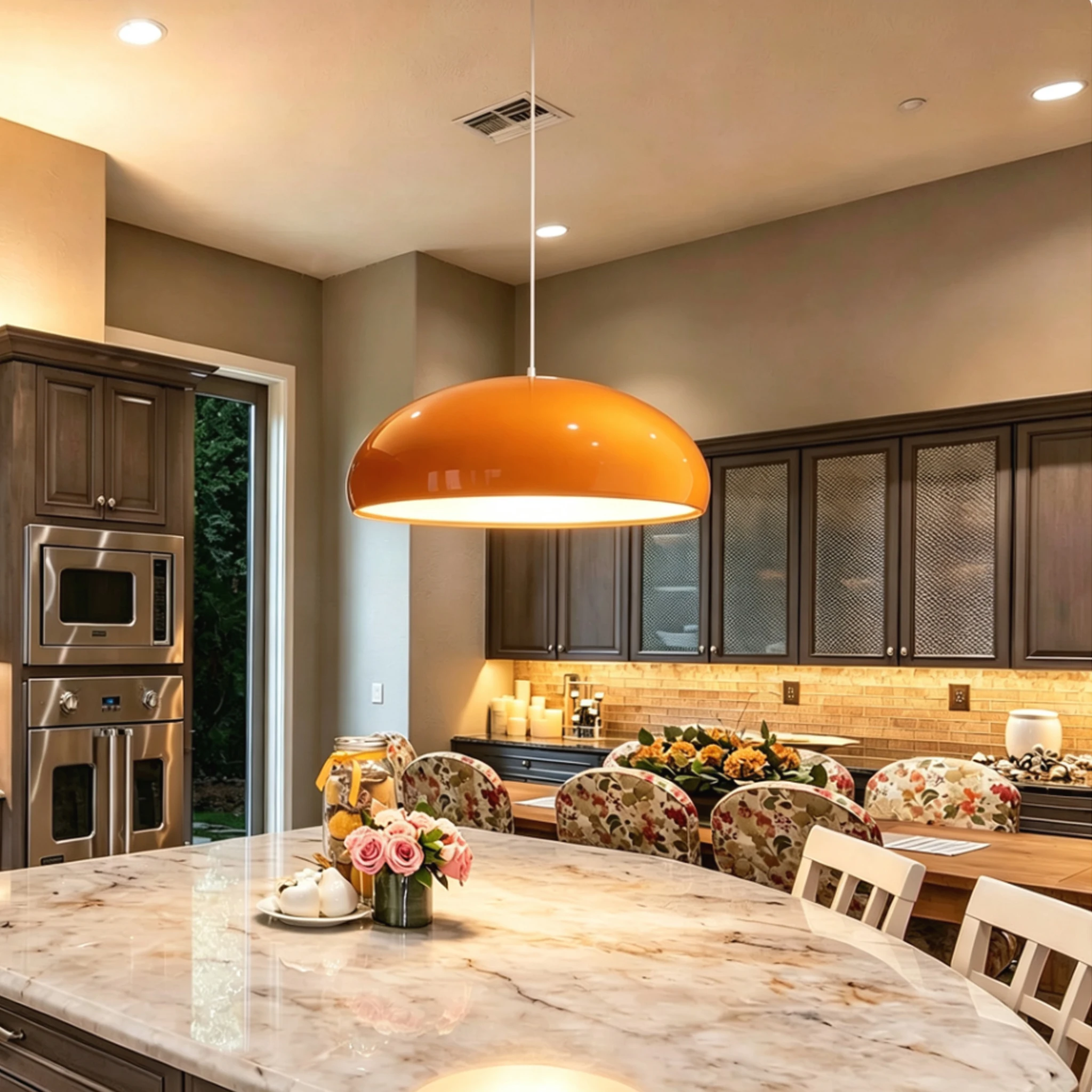 Modern Orange Pendant Lamp Adjustable Cable Hanging Light Living Room Bedroom Kitchen Island Ceiling Chandelier Home Decor Light