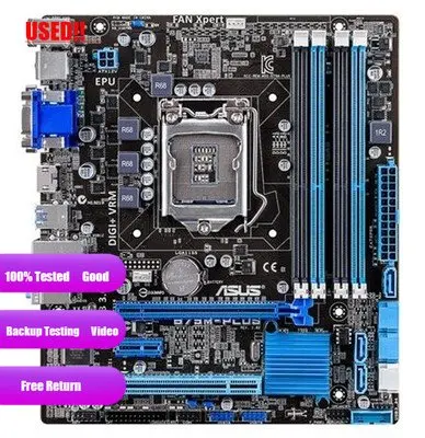 Asus B75M-PLUS Original  Desktop Motherboard Intel B75 Socket LGA 1155 i3 i5 i7 DDR3 32G SATA3 USB3.0