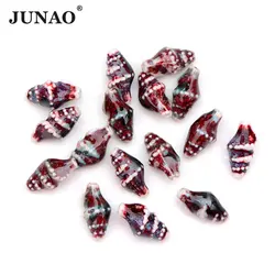 JUNAO 10*20mm Safranine Color Conch Ceramic Beads Loose DIY Handmade Jewelry Bracelet Necklace Beaded Decoration Materials