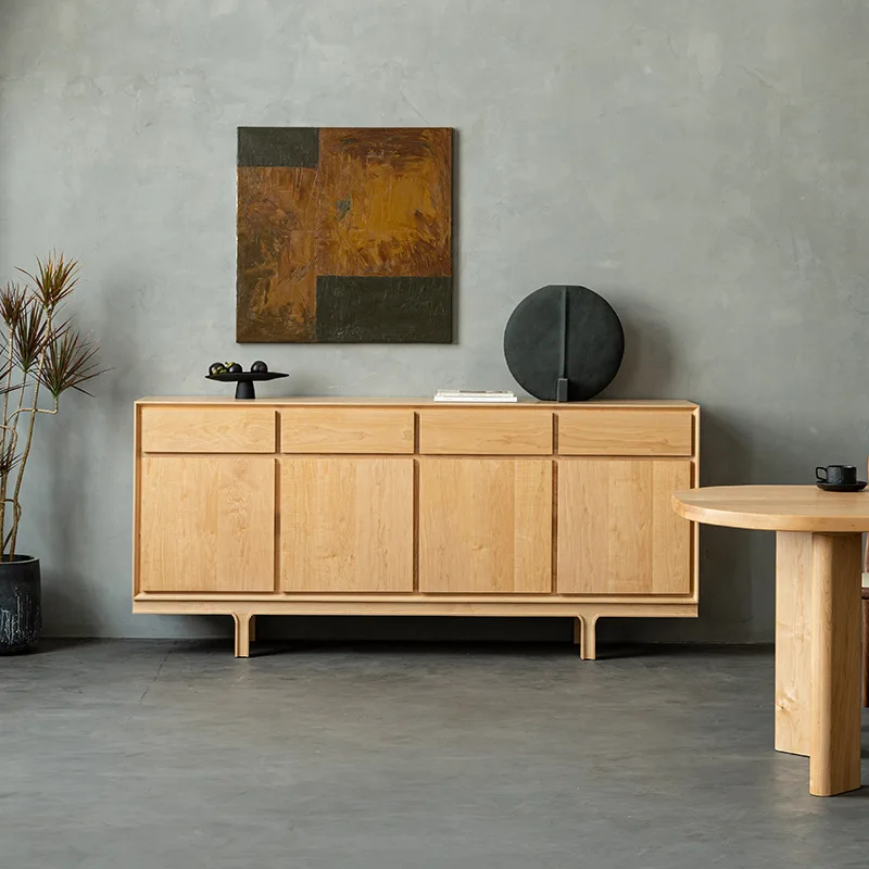 # Black Walnut Hard Maple Solid Wood Multifunctional Sideboard Simple Modern  Style Bedroom Storage