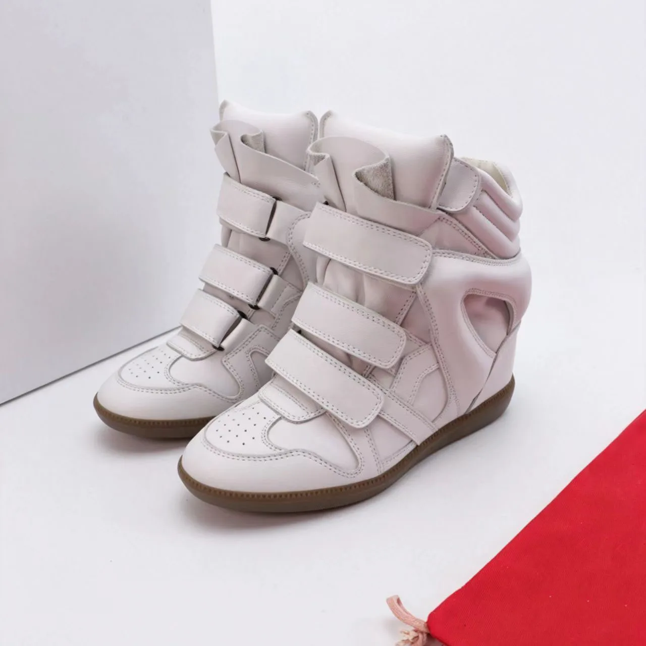 

Women Hidden Wedge Sneakers High-top Velcro Straps Fashion Classic Shoes