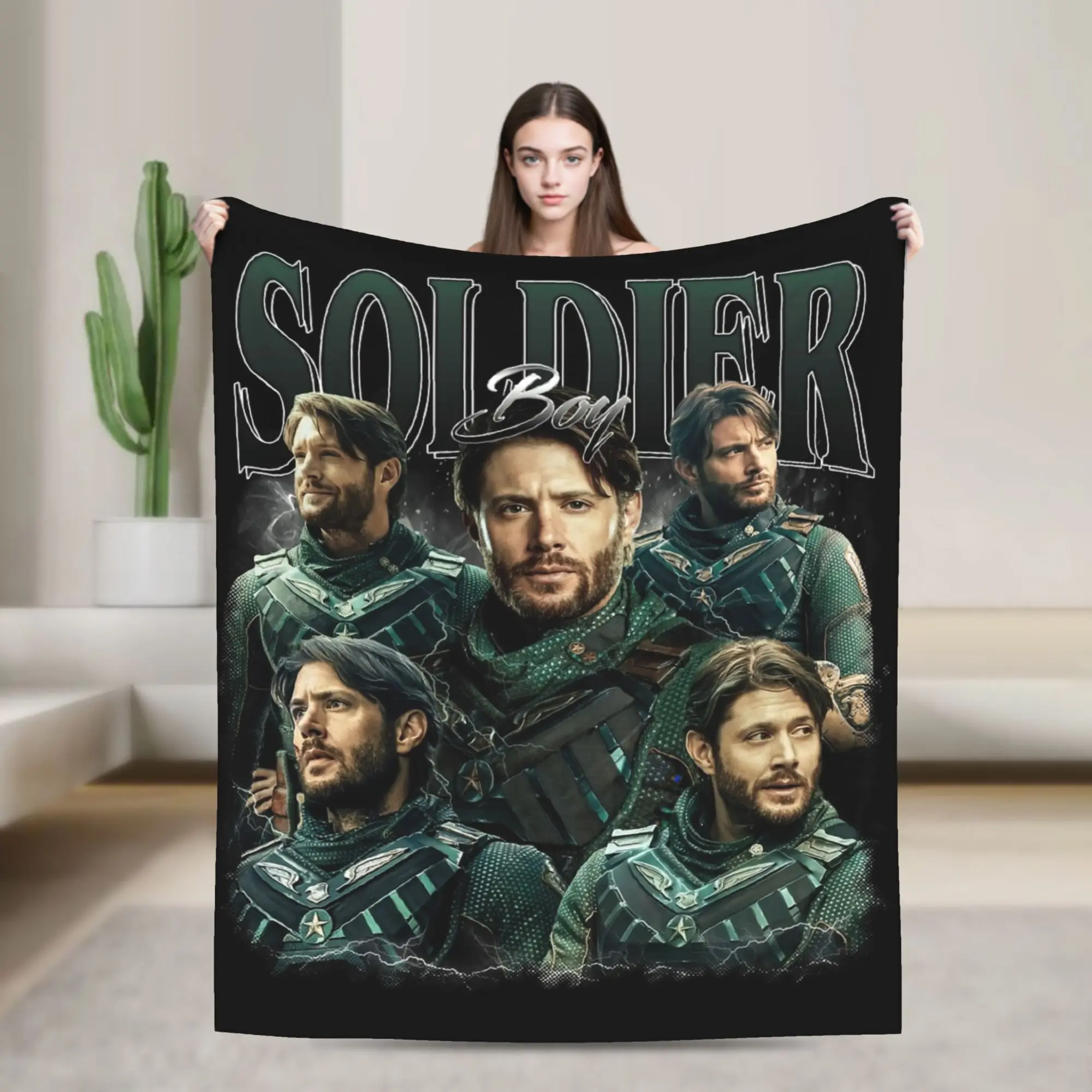 Soldier Boy Version 2 The Boys Blankets Fleece Print  Multi-function Super Soft Throw Blankets for Sofa Bedroom Bedspread