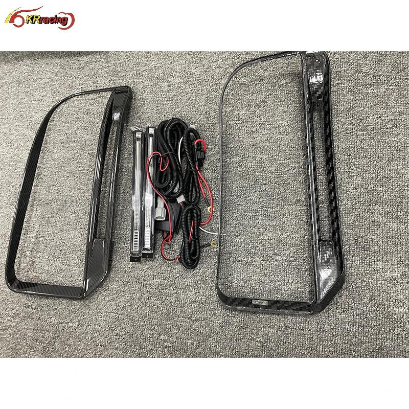 

Обновление W464 G63 R Стиль Карбоновая крышка противотуманных фар со светодиодной подсветкой для Mercedes Benz G63 W464 AMG G550 G500 Kit