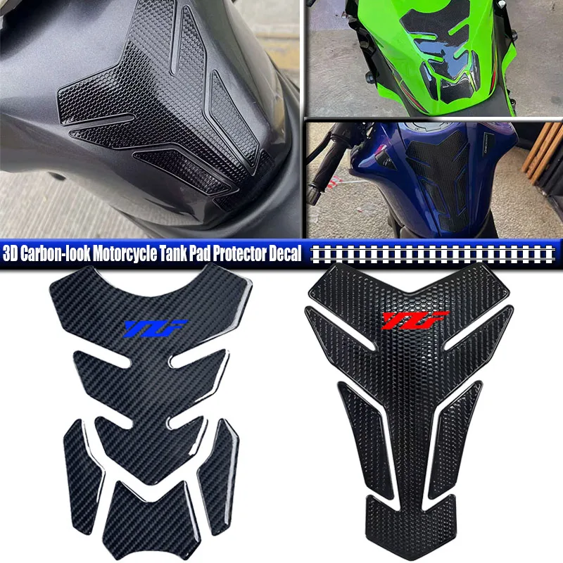 

3D Carbon-look Motorcycle Tank Pad Protector Decal Stickers Case for YAMAHA YZF R1 R3 R15 R6 600 R125 1000 YZF R3 YZF R6