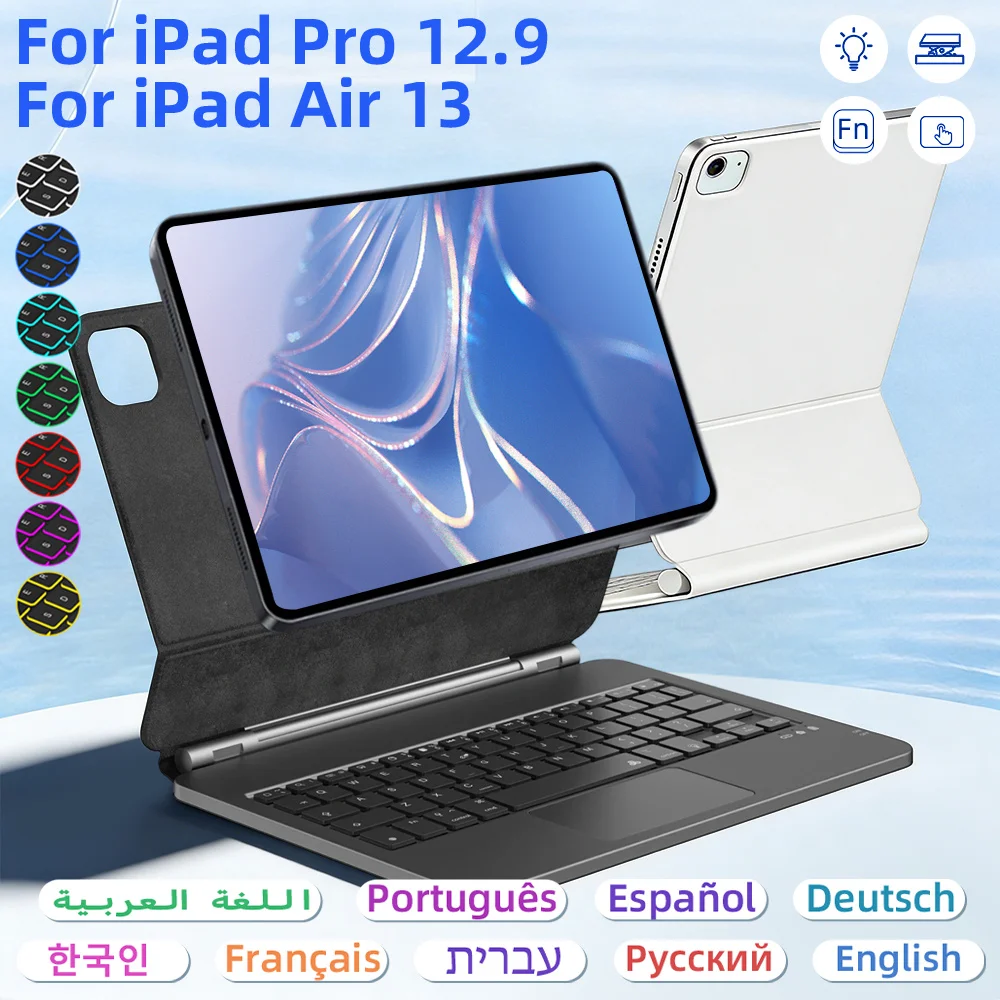 

Wireless Touch Bluetooth Keyboard for IPad 12.9in 3rd 4th 5th 6th Gen Spanish, Korean Portable Office Bluetooth Touch Keyboard