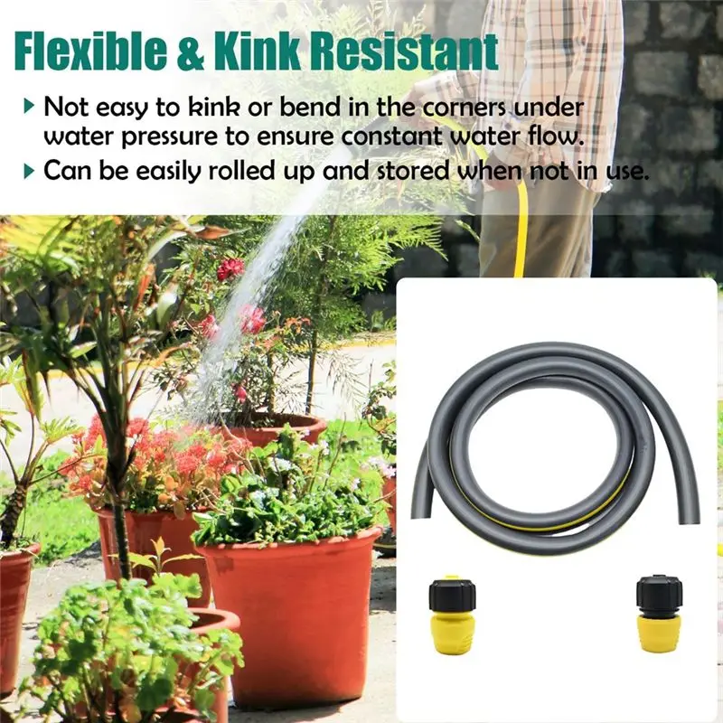 AB11-Universal Faucet Set With For Karcher Garden Hose 3/4 In X 9.8 FT Flexible Kink Resistant Water Stop Joint