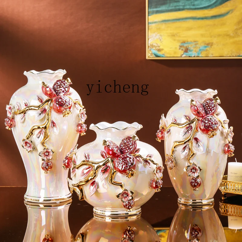 

LSL European Ceramic Vase Ornament Luxury High-end Living Room Home Dining Table Entrance Decoration