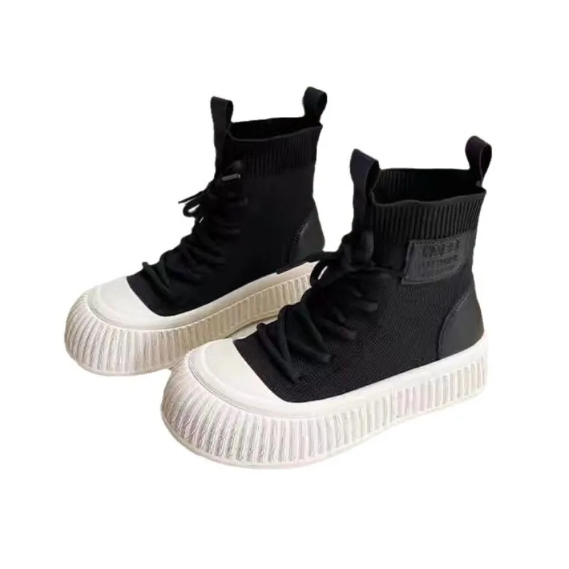 Children Fashion Boots Girls Non-slip Breathable Autumn High Top Sneakers Kids Girls Sock Stretch Boots for Princess Casual Shoe