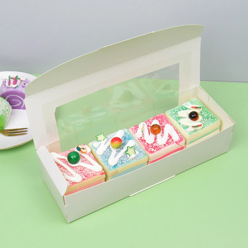 10/20/30pcs Candy Dessert Baking Cake Packaging Boxes With Transparent Window For Wedding Birthday Baptism Party Small Gift Box