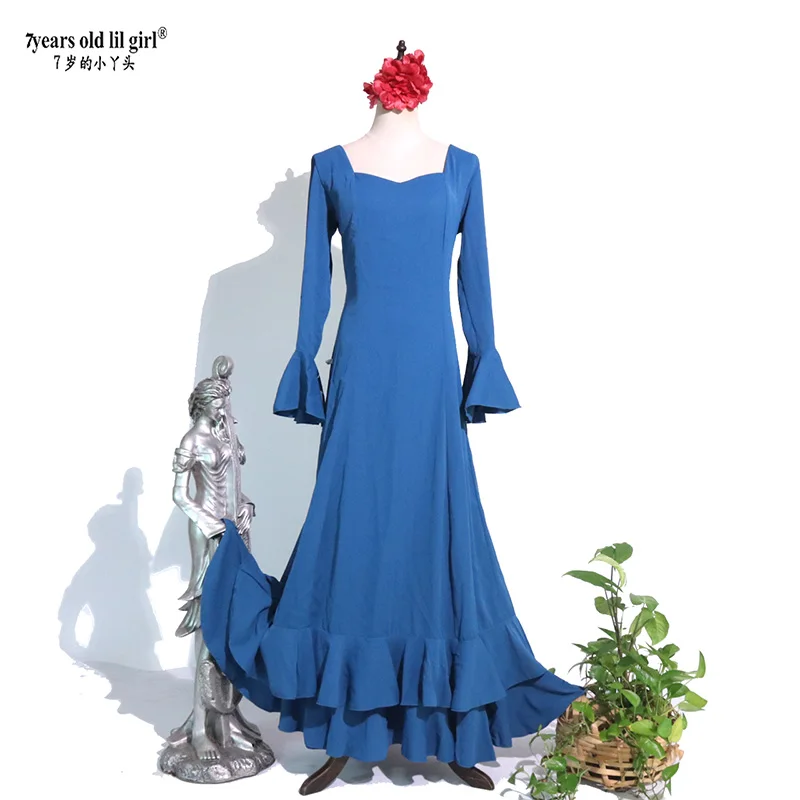 Sukienka do tańca hiszpańskiego flamenco, tradycyjna, vintage, odzież flamenco dla kobiet ENE05