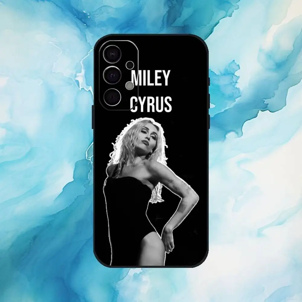 حافظة هاتف M-Miley Something C-Cyrus لهاتف سامسونج جالاكسي A73، A72، A71، A70، A53، A52، A51، غطاء أسود ناعم آخر
