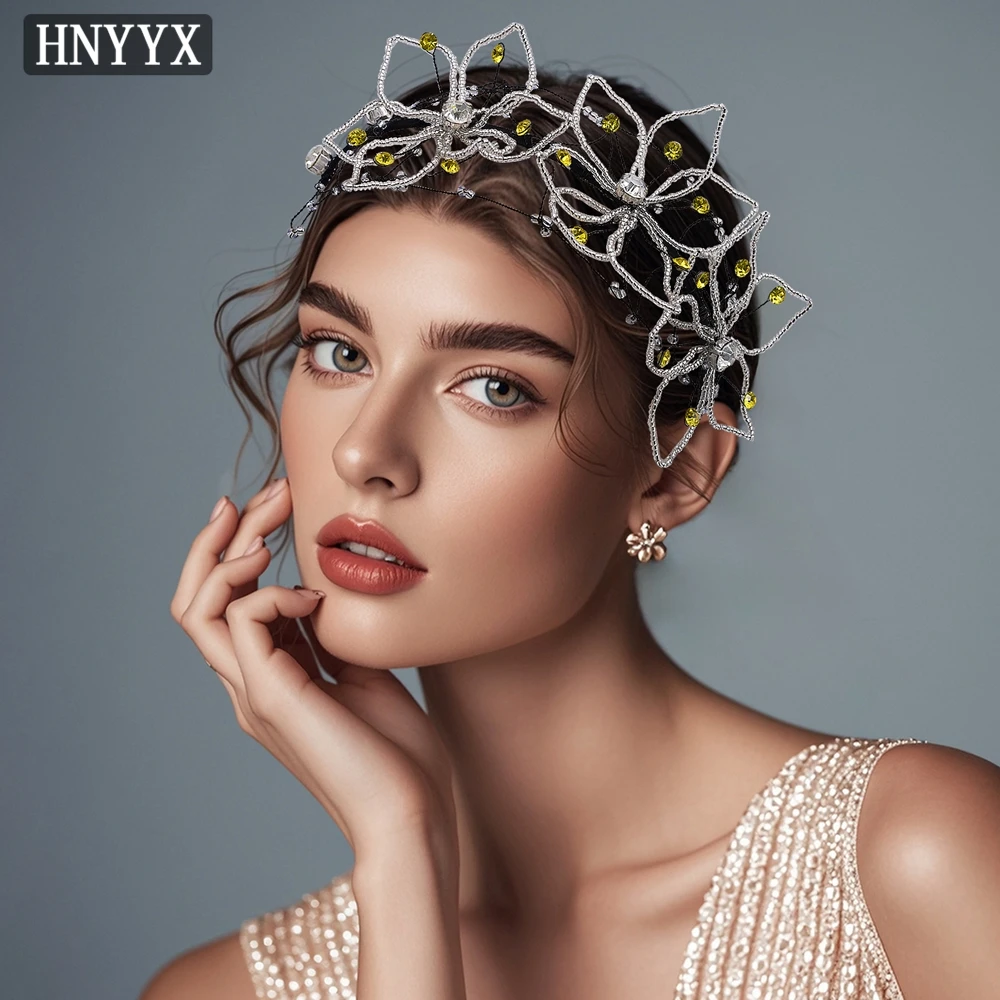 HNYYX White Crystal Headband Wedding Hair Accessories Princess Cute Head Hoop Party Headpieces For Women jewelry Tiara A197