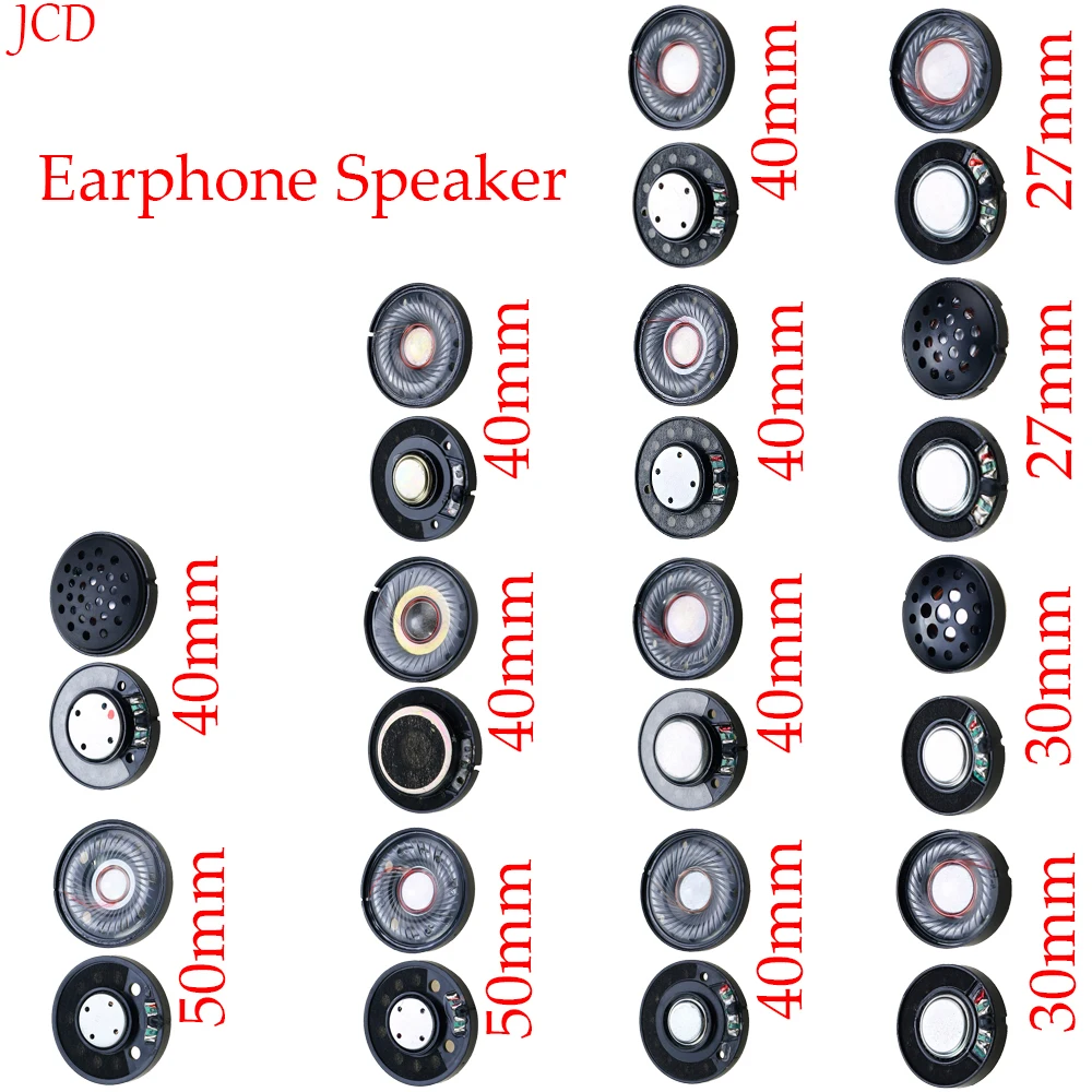 

2PCS New 50mm 40mm 30mm 27mm Speaker Unit for DIY Headphone Excellent Sound Diaphragm Clear Voice Deep Bass Highly