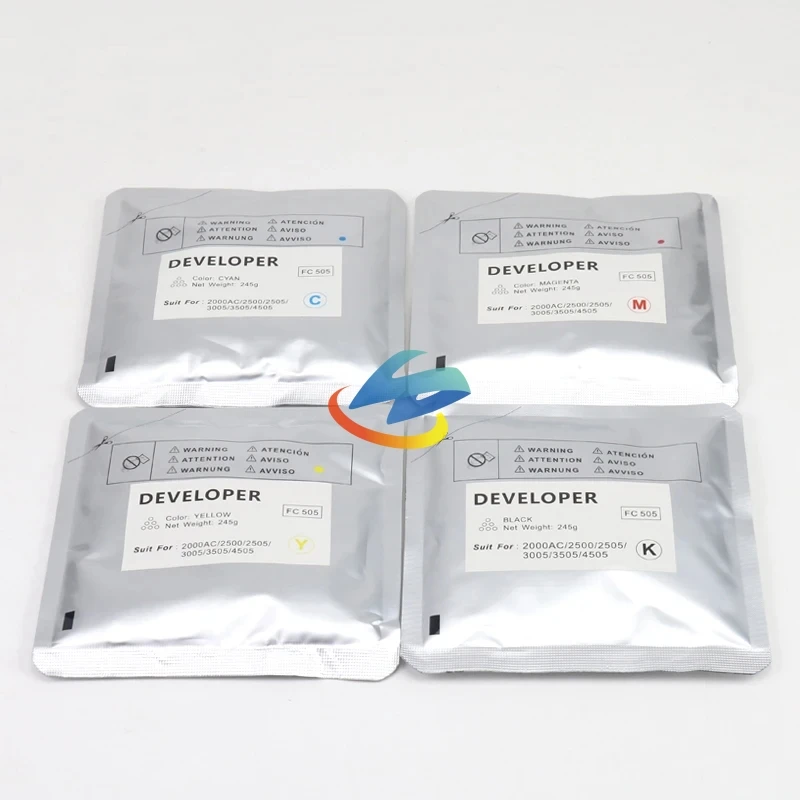 4PCS FC505 Developer Powder Compatible for Toshiba 2500c 2505c 3005 2000AC 3505 4505 5005 FC-505 Powder CMYK 250g/bag