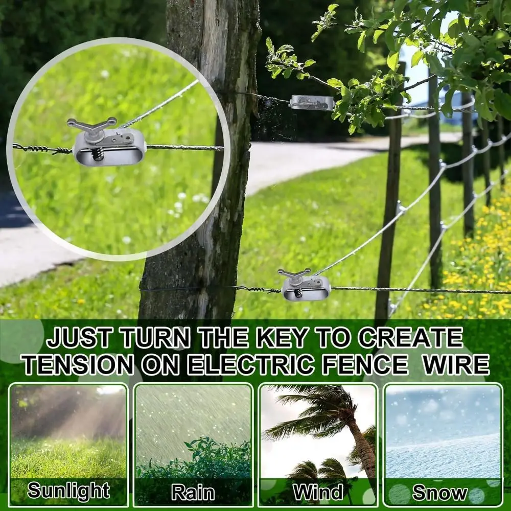 New Fence Heavy Duty Wire Tightener Silver Galvanised Electric Fence Tightener Wire Ratchet Tensioner Fence