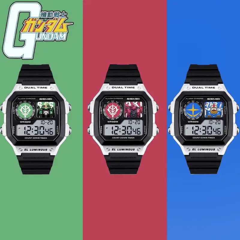 Anime Gundam Electronic Quartz Watch Children Sports Watch New Men Women Fashion Small Square Waterproof Watch Rubber Strap Gift