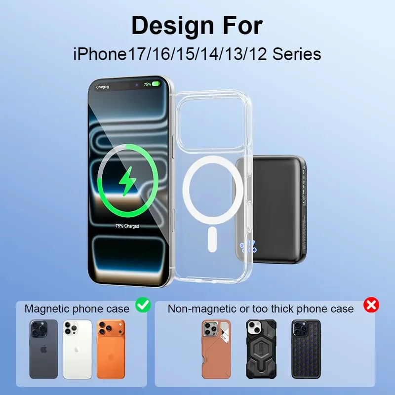 Popular Gamepad Elements Magnetic Wireless Power Bank Ultra-thin Compact Portable Fast Charging Mobile Power Supply