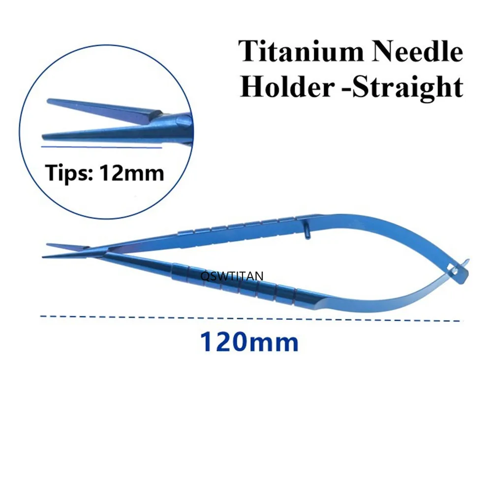 Titanium Micro scissors 12cm Round handle with slot Micro Needle Holder Ophthalmic Surgery scissors