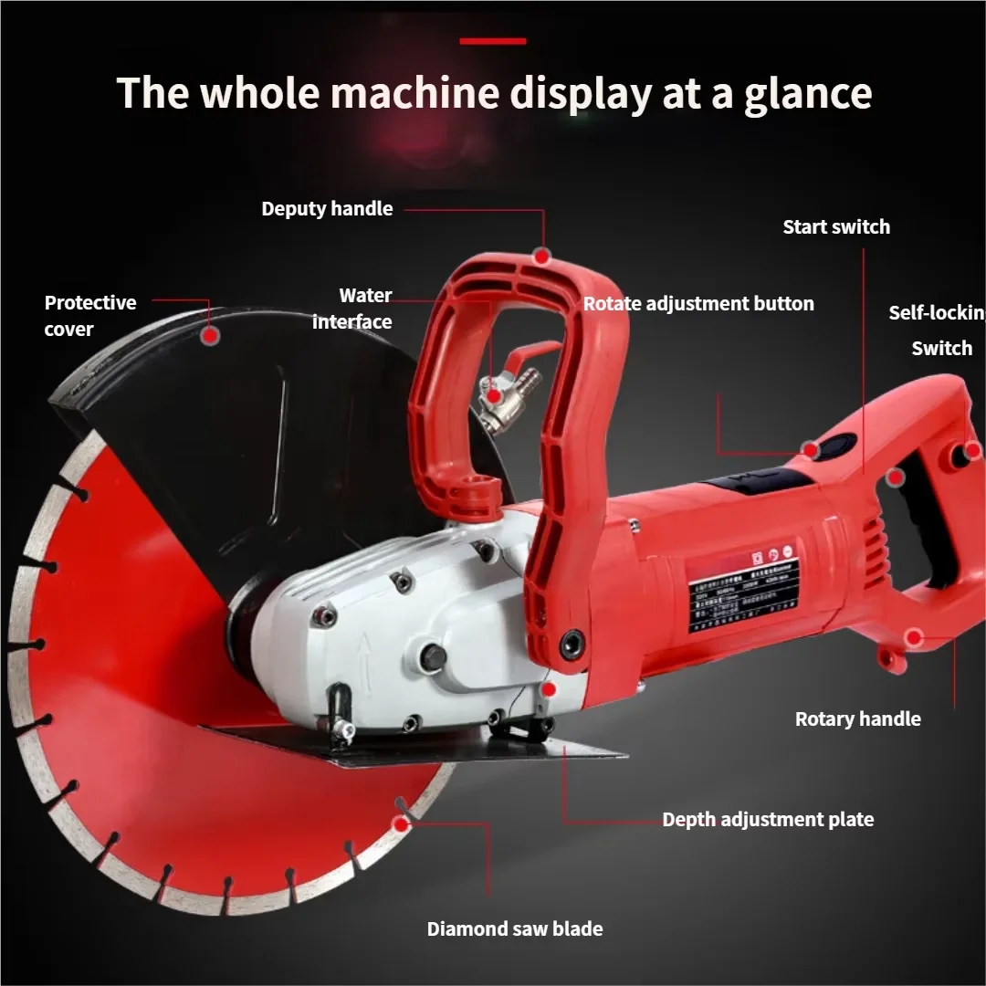 12 Inch 14 Inch Single Blade Multifunctional Handheld Cutter High Power Saw For Wood Grooving, Tile And Stone Cutting