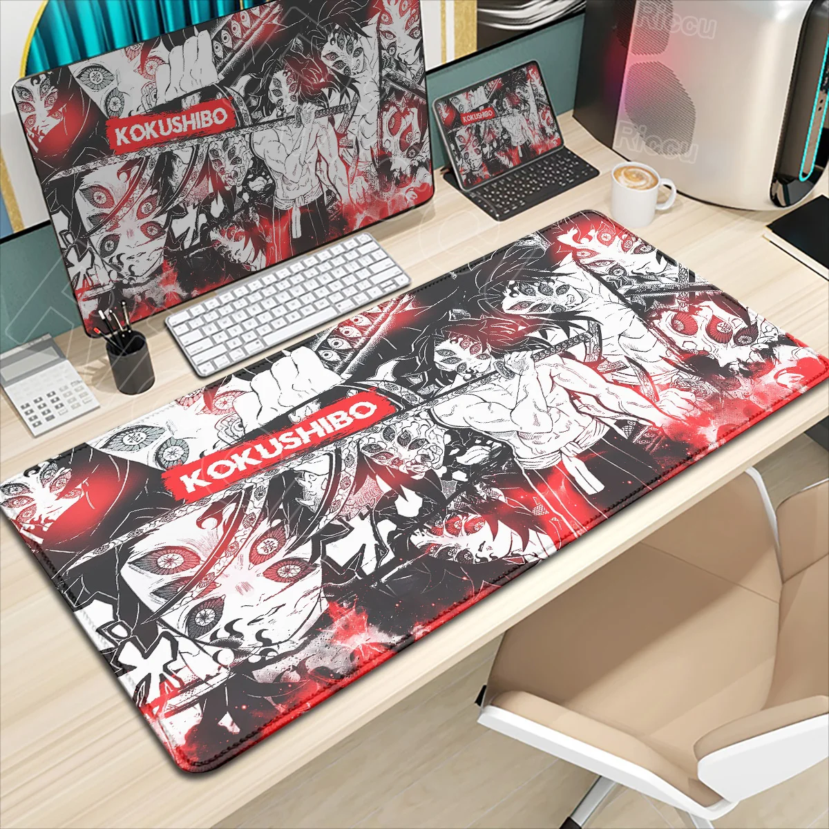 

HD Cool Wallpaper Demon Slayer Anime Large Mouse Pad Tsugikuni Michikatsu XXL Gaming Office Dorm Desk Mat Non-Slip Keyboard Pads