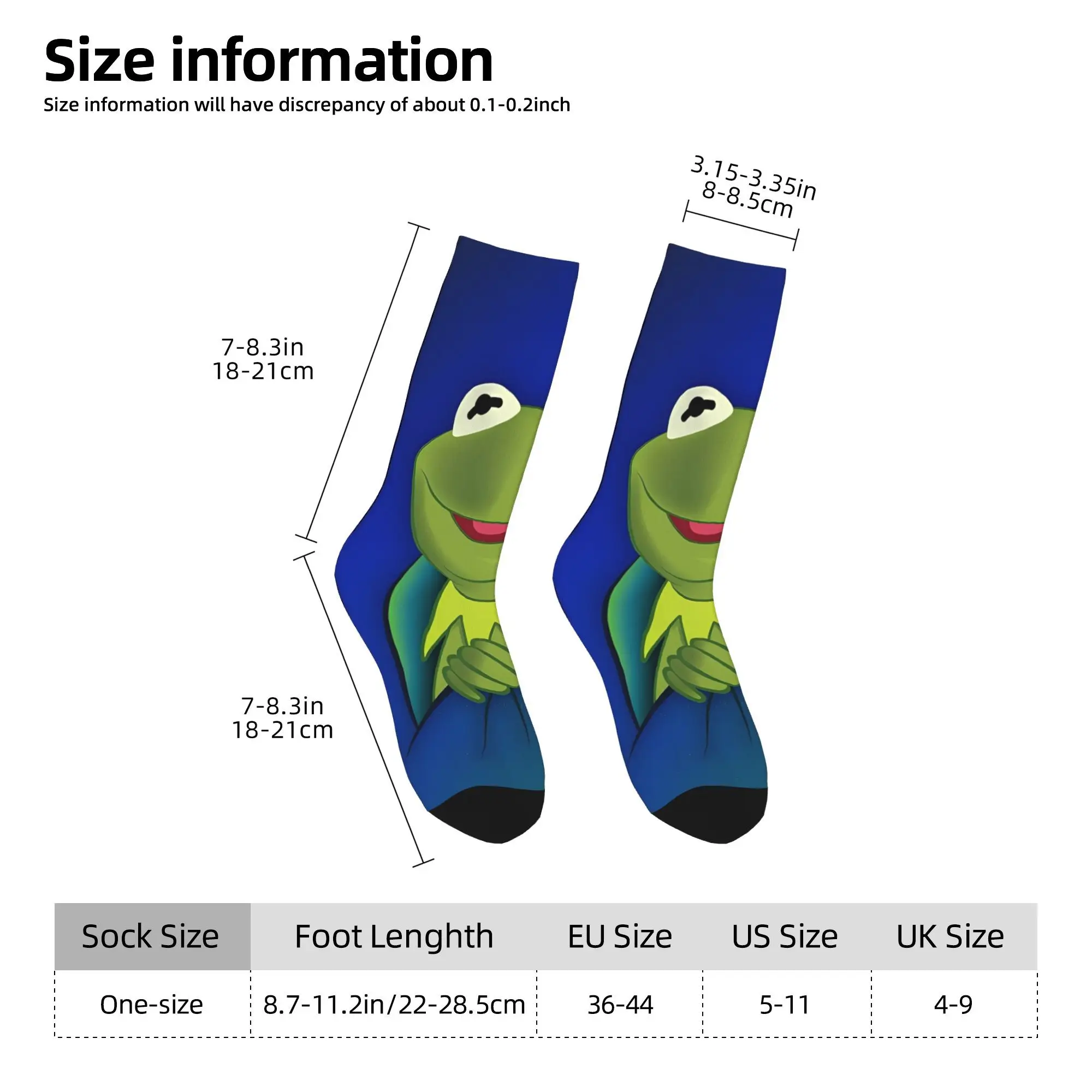 كيرميت الضفدع الكرتون الجوارب Kawaii جوارب الخريف عدم الانزلاق الكبار الرجال الجوارب مريحة مخصص الدراجات الجوارب