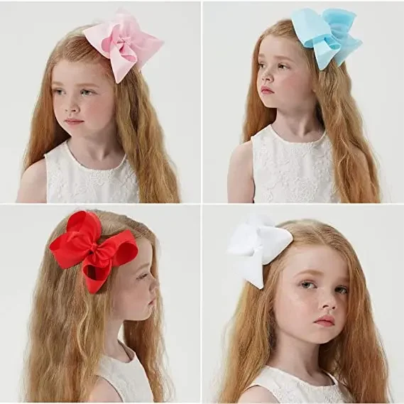 1PC Grosgrain Ribbon Solid Color Hair Bows Clip Girls Hair Clips Hairpins Barrettes Kids Baby Hair Accessories  Wholesale