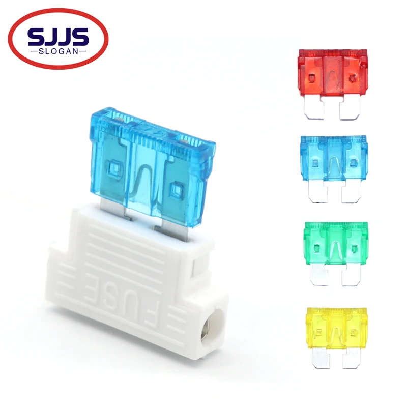 【5sets】 Auto Standard Middle Fuse Holder + Car Boat Truck ATC ATO Blade Fuse 1A 2A 3A 4A 5A 7.5A 10A 15A 20A 25A 30A 35A 40A 45A