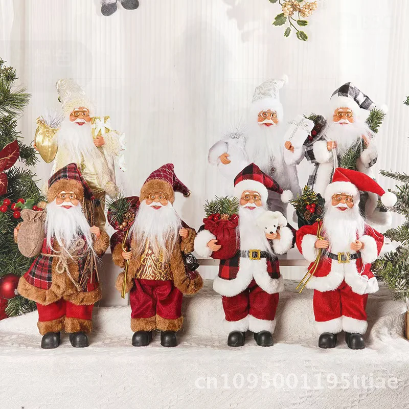 12 بوصة الدائمة سانتا كلوز دمية زينة عيد الميلاد الإبداعية سانتا على ظهره الرجل العجوز زخرفة البلاستيك PVC النمط الكوري #1