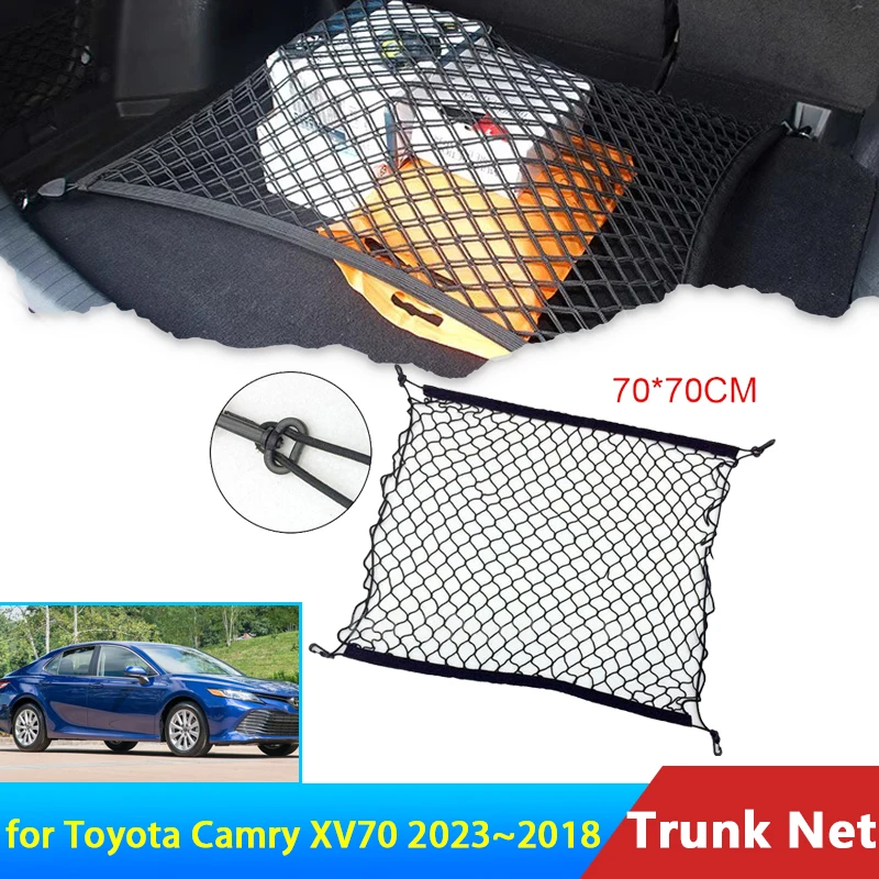 

for Toyota Camry XV70 2023 2022 2021 2020 2019 2018 XSE XLE Accessories Car Boot Trunk Cargo Net Nylon Elastic Storage Organizer