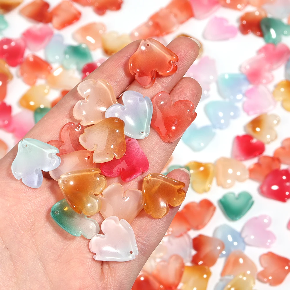 50 teile/los Pfingstrose Blütenblätter Lampwork Perlen Bunte Blume Glas Perlen Lose Spacer Perlen Für Schmuck Machen DIY Armband Zubehör