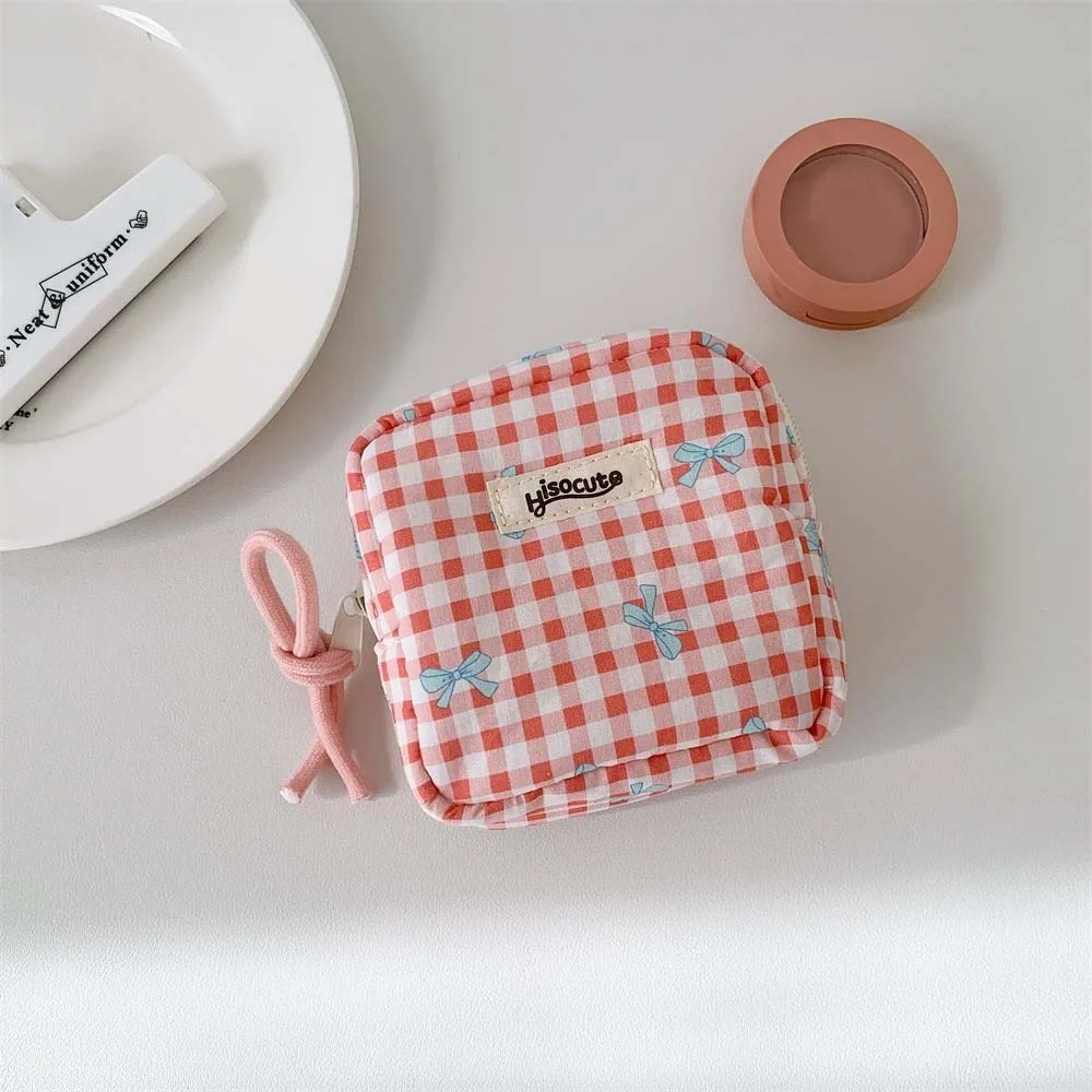 Makeup Brush Storage Bow Cosmetic Bag Cosmetic Case Large Capacity Cloth Coin Purse Handbag Bowknot Bow Makeup Bag Travel