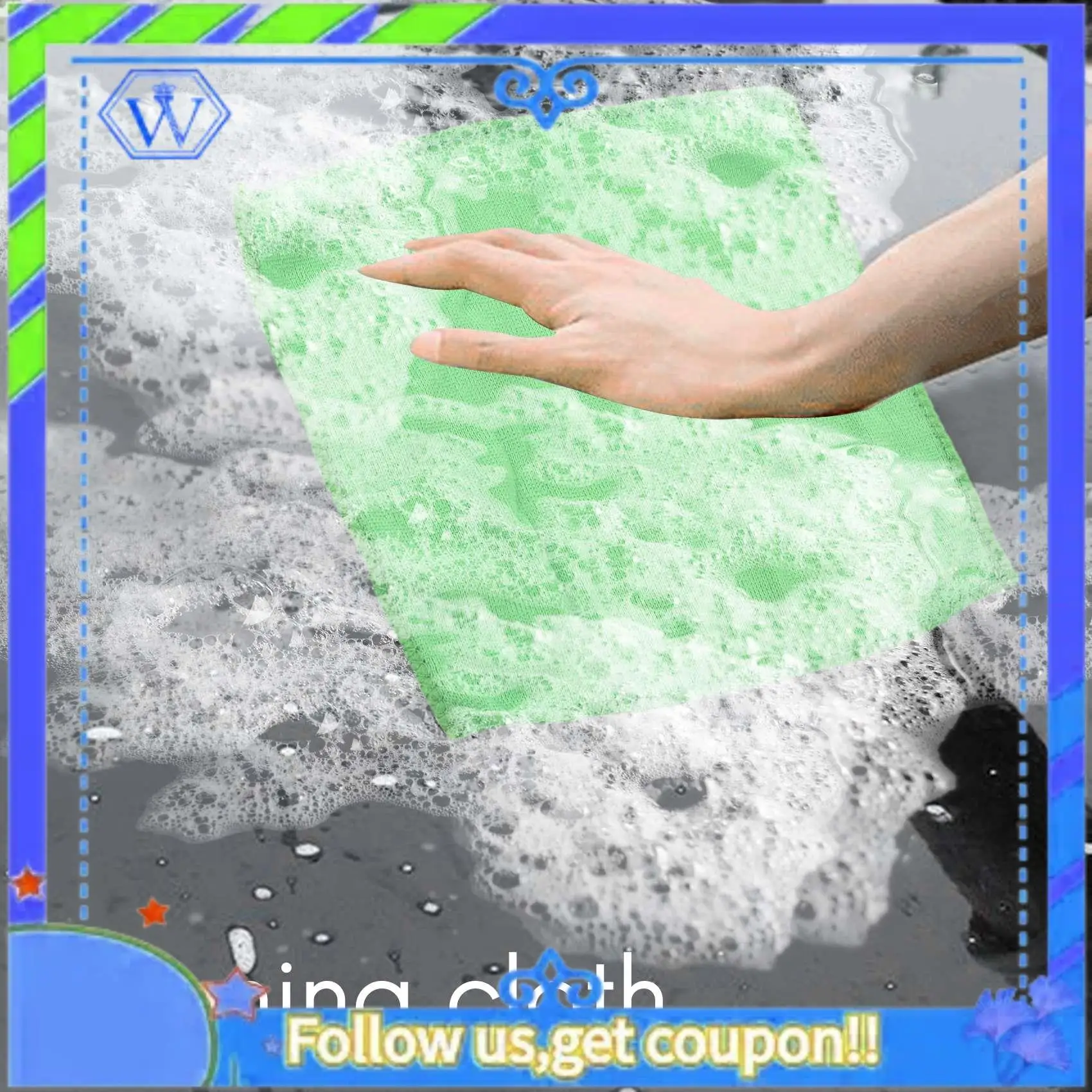 M46K-10Pcs Practical Soft New Car Wash Towel Cleaning Duster Auto Detailing Green Microfiber Green