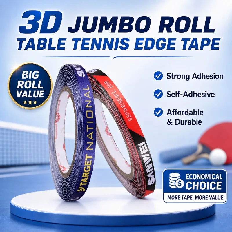Original Sanwei 1cmx25M Silk fiber Table Tennis Racket Edge Tape Side Protector Ping Pong Bat Protective Accessory