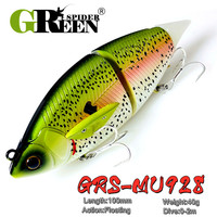 GREENSPIDER 40g 100mm New Fishing Lure Bait Floating Jointed Swimbait Artificial Jerkbait Crankbait Hard Ascesorios Pesca