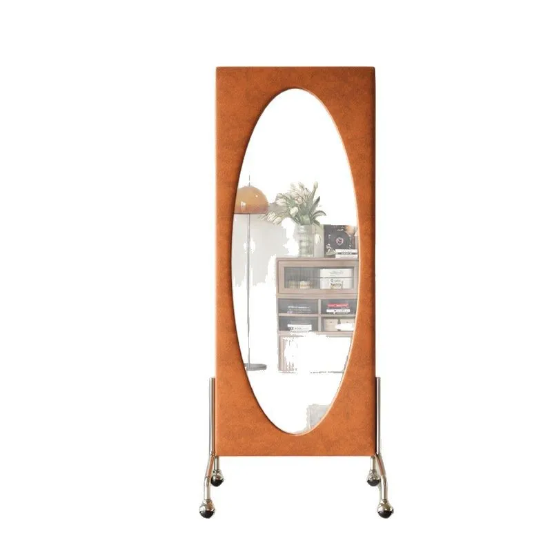 Internet celebrity full-length mirror oval floor-to-ceiling home movable clothing store wedding dress shop fitting