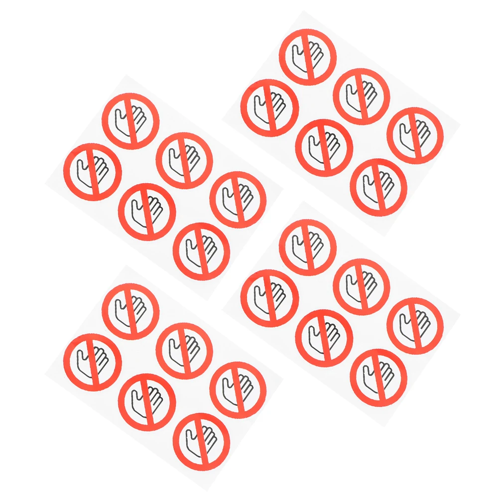 

24 Sheets Not Touch Warning Signs Safety Stickers Caution Sign Stickers Adhesive No Touching Labels Machine