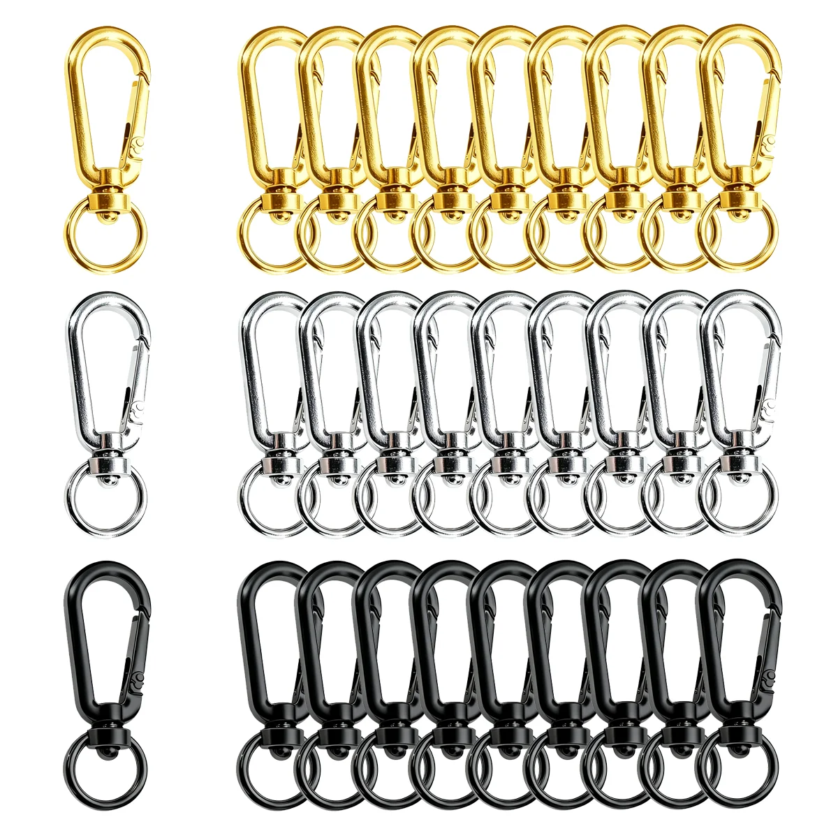 9/18/36 Pcs Open Swivel Clips Key Chain Clip Keychain Clasps Swivel Clasp for Keychains Making Bag Accessories DIY Craft Gifts