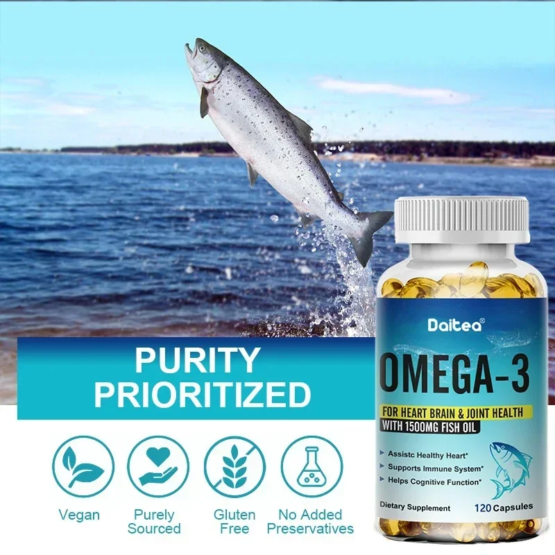 Omega 3 Fish Oil Capsule Supplement Rich in DHA EPA Antioxidant Skin Eyes Immune System