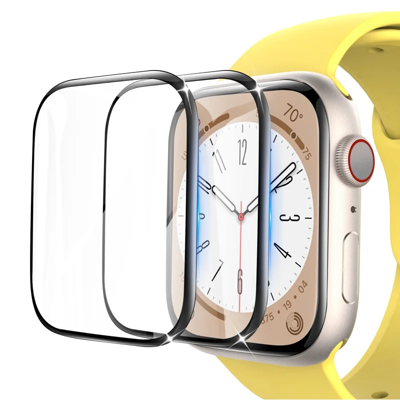 Filme protetor para Apple Watch, Protetor de Tela Curvo 3D, iWatch Série 9 8 7 SE 6 5 Ultra, 44mm, 45mm, 40mm, 41mm, 42mm, 44mm, 49 milímetros