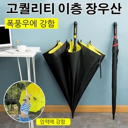 Large Umbrella Manual Long Handle Golf Umbrella Wind Resistant UV Protection Parasol Beach Shade