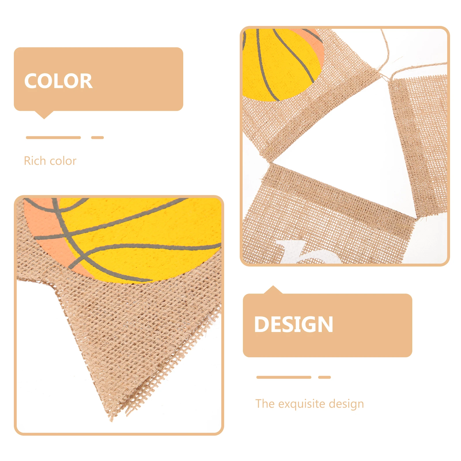 

Fishtail Flag Birthday Banner Decorative Flags Nursery Party DIY Decor Rich Color Natural Printed Letters Pattern Basketball