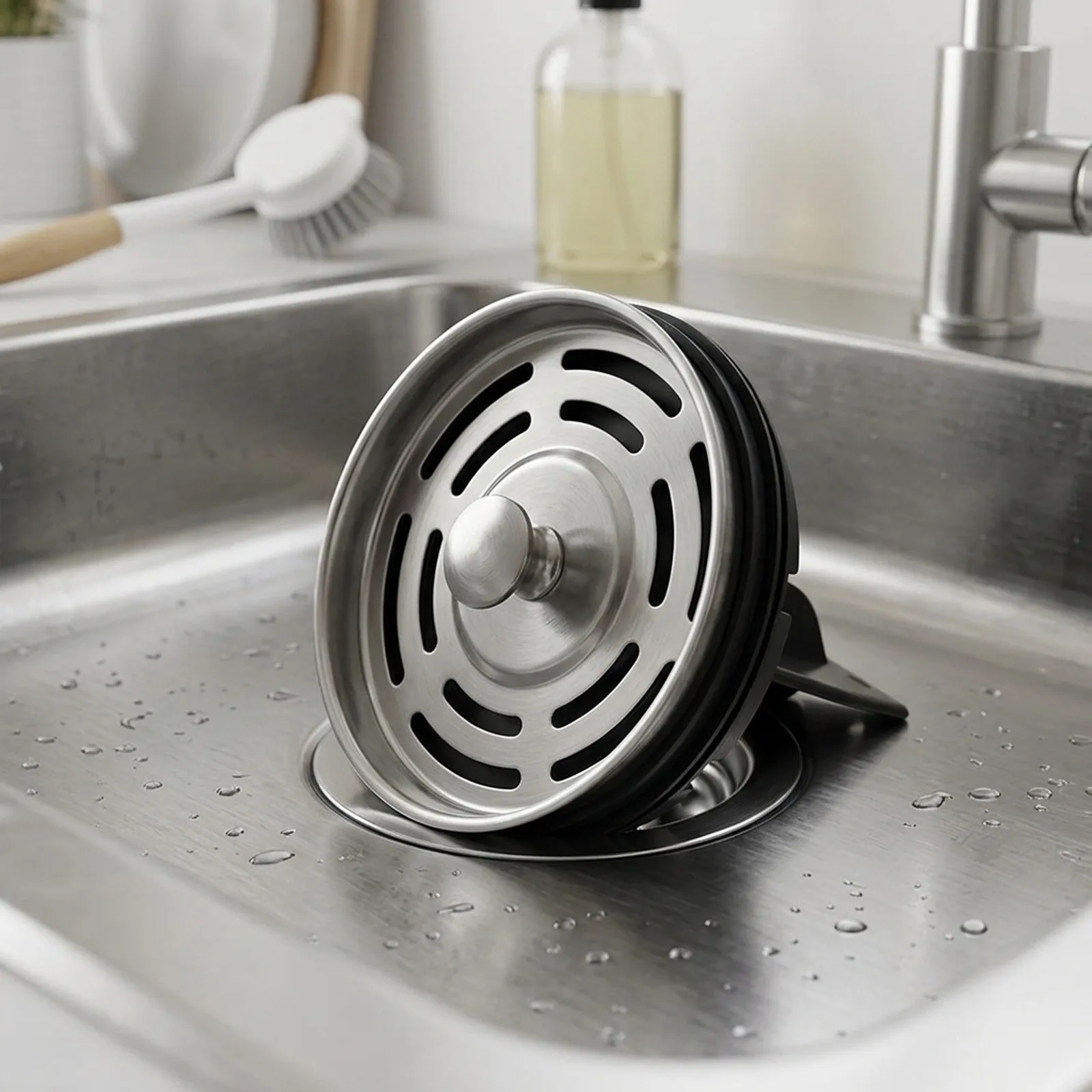 Garbage Disposal Strainer Cover with Water Stopper Function for InSinkErator Compatible Kitchen Sinks 3.5 Inch Drain