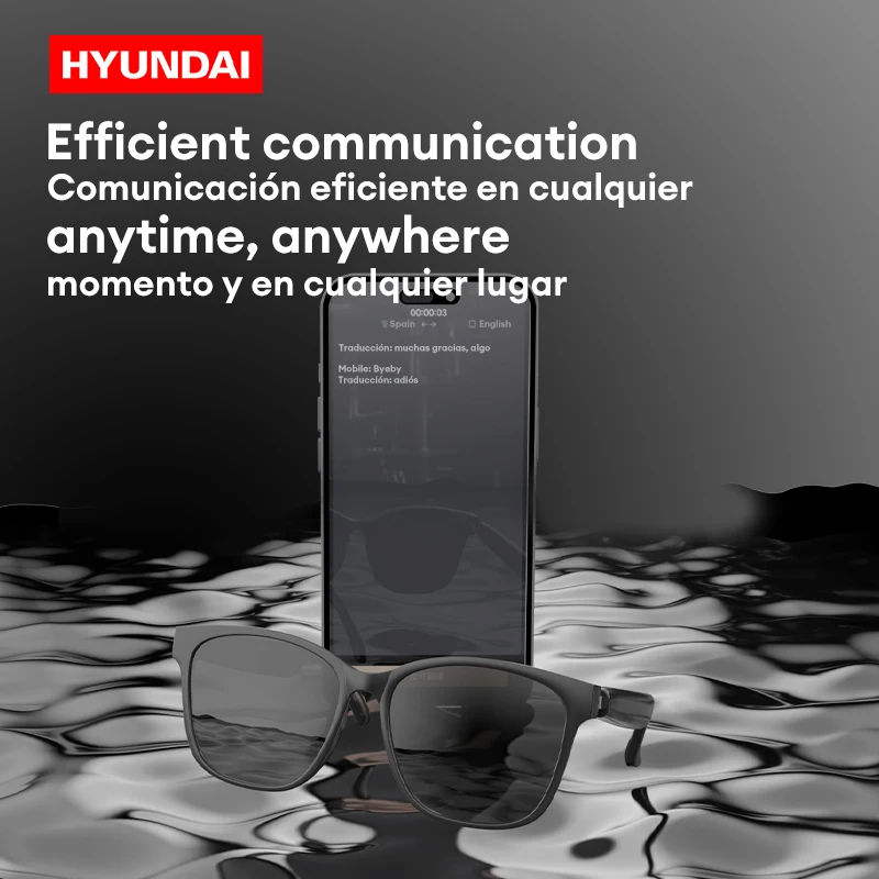 HYUNDAI HY-C8 AI Glasses Earphones With Camera Automatic voice translation Smart glasses Multi-function keys For Sports