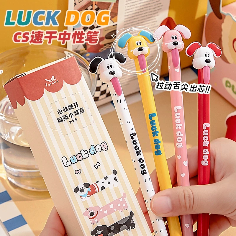 Creative Dog Design Gel Pens Set, 4pcs Ink Smooth Writing Tools, Ideal for Notebooks & Journals, Office Supplies Gift