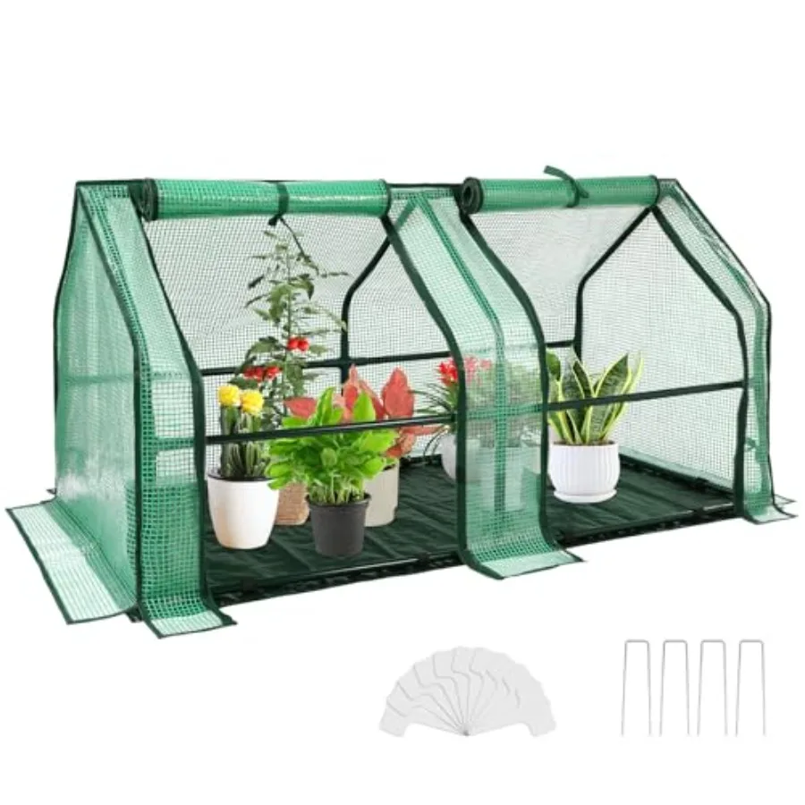

U'Artlines Portable Mini Greenhouse Small Green House with Waterproof Pad and Plant Label 47x24x24 Inch Plant Cover Tent for Ga