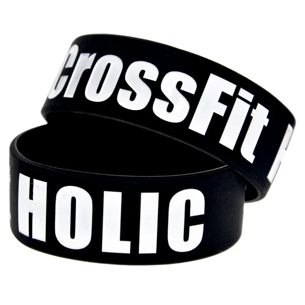 1 PC Crossfit Holic Silicone Bracelet One Inch Wide Sport Bangle