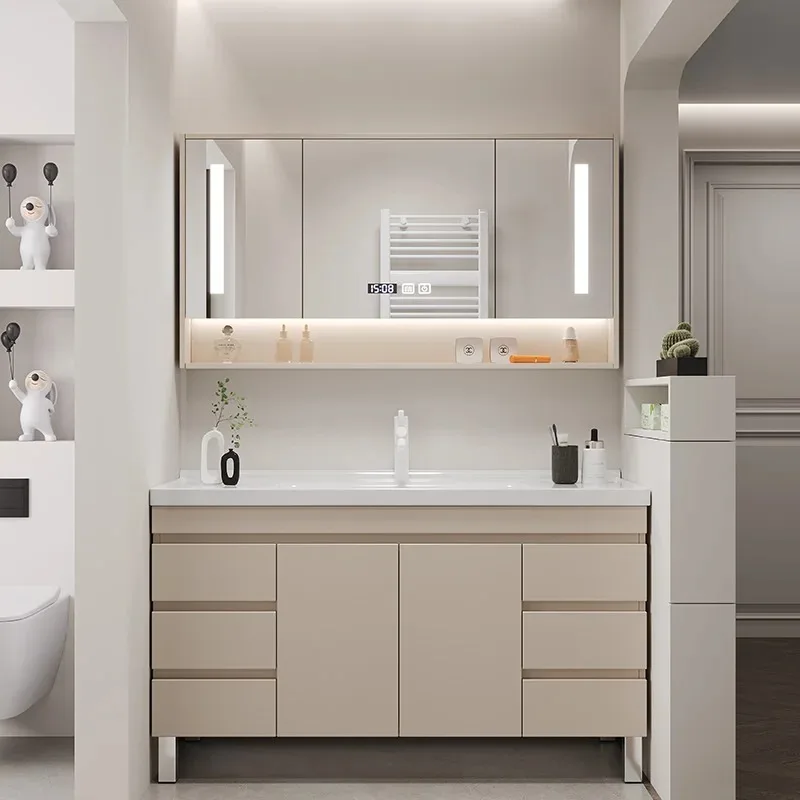 

Washbasin Toilet Bathroom Cabinets Vintage Partition Vanity Light Bathroom Cabinets Mirror Storage Mobiletto Bagno Furniture